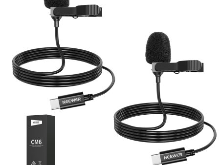 NEEWER CM6 2 Pack Lavalier USB C Omnidirectional Mic Condenser Lavalier Microphone Hot on Sale