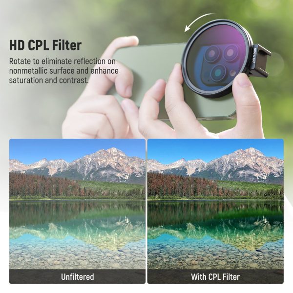 NEEWER FL-78 67mm HD CPL Filter & Cold Shoe Phone Clip For Discount