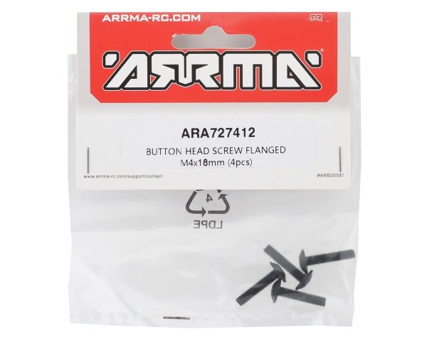 Arrma 4x18mm Flanged Button Head Screw (4) For Discount