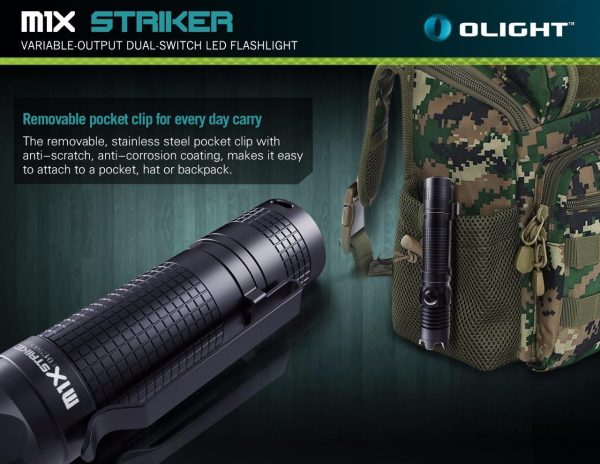 Olight M1X Striker Cree XM-L2 1000 Lumen tactical LED Flashlight with EdisonBright brand holster bundle Hot on Sale