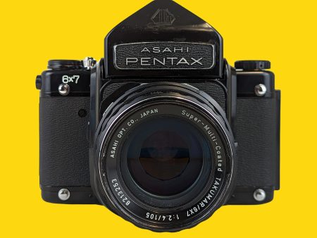 Asahi Pentax 67 MLU With 105mm F2.4 Takumar lens. 6X7 Medium Format Film Camera For Cheap