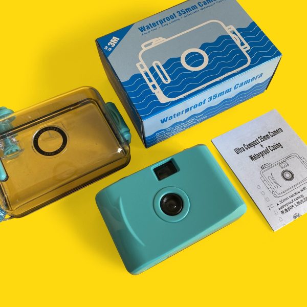 35mm Film Camera Bundle Reusable - Teal Underwater And Lomography Four Lens Camera Hot on Sale