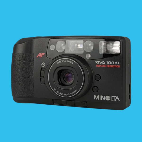 Minolta Riva Zoom 100AF 35mm Film Camera Point and Shoot on Sale