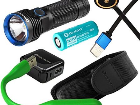 Olight R50 Pro SEEKER 3200 Lumen CREE LED USB rechargeable searchlight flashlight, rechargeable battery with EdisonBright USB reading light bundle. 5 Years Manufacturer Warranty Online Hot Sale