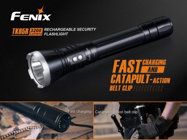 Fenix TK65R 3200 Lumen USB Rechargeable LED Police Flashlight Searchlight w clip Online Sale