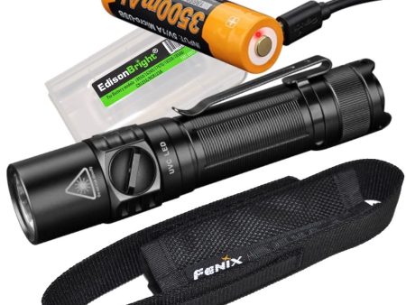 Fenix LD32 UVC 1200 Lumen USB Rechargeable LED Flashlight with Built in UV-C Light Bundle with EdisonBright Battery Carrying case Online Sale