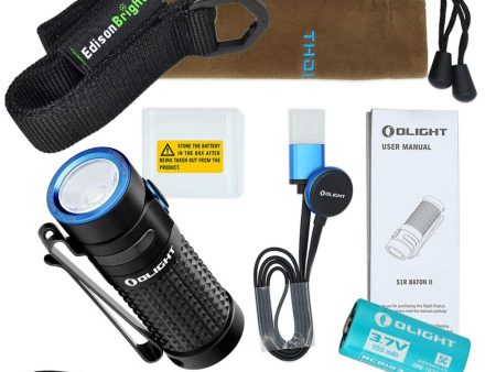 Olight S1R II USB rechargeable 1000 Lumen CREE LED Flashlight, Rechargeable battery with EdisonBright brand holster bundle Online