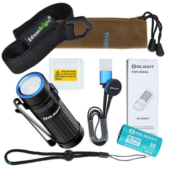 Olight S1R II USB rechargeable 1000 Lumen CREE LED Flashlight, Rechargeable battery with EdisonBright brand holster bundle Online