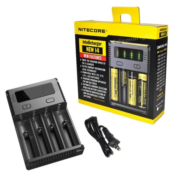 NITECORE New i4 Intellicharger smart battery Charger for Li-ion   IMR   Ni-MH  Ni-Cd 26650 22650 18650 18490 18350 16340 RCR123 14500 AA AAA D Online Sale