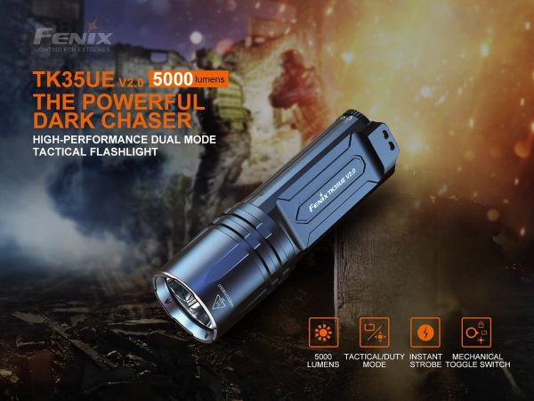 Fenix TK35 Ultimate Edition V2.0 (TK35UEV2) 5000 Lumen LED Tactical Flashlight with EdisonBright Battery Carrying case (Batteries not Included) Fashion