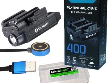 Olight PLMINI (PL MINI) 400 Lumen Magnetic USB Rechargeable Pistol Light with EdisonBright charging cable carry case on Sale