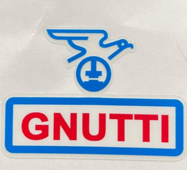 GNUTTI seat-tube transfer for Gnutti-equipped m c.  White blue red For Sale