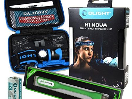 Olight H1 headlamp with 500 lumen output CREE LED and EdisonBright USB reading light bundle on Sale