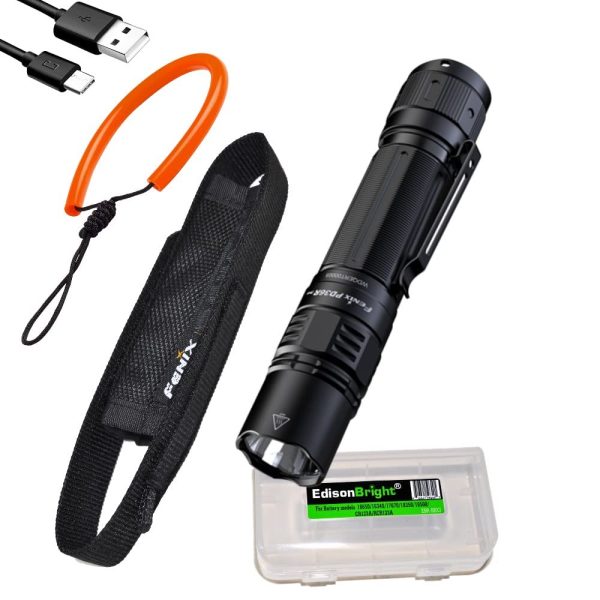 Fenix PD36R Pro 2800 Lumen Rechargeable LED Tactical Flashlight, ALL-01 Lanyard with EdisonBright Charging Cable Carry case Bundle Online Hot Sale