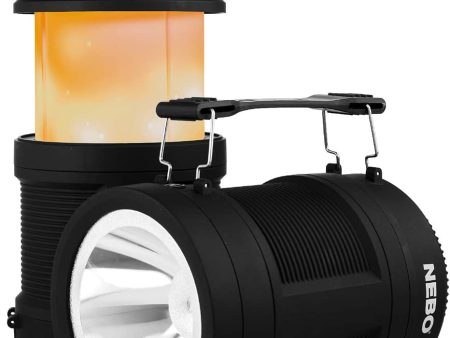 Big Poppy Rechargeable Lantern Flashlight: 300 lumen lantern, 120 lumen spot light, flickering flame mode, rechargeable and also serves as a power bank - NEBO 6908 Fashion