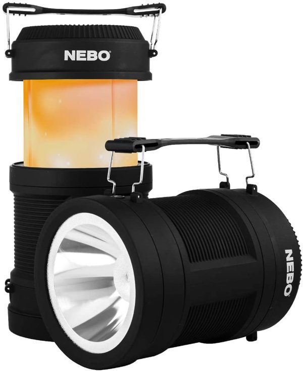 Big Poppy Rechargeable Lantern Flashlight: 300 lumen lantern, 120 lumen spot light, flickering flame mode, rechargeable and also serves as a power bank - NEBO 6908 Fashion