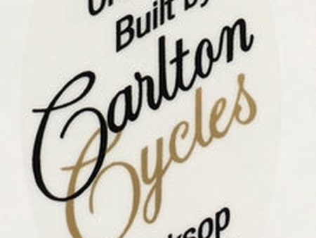 CARLTON seat decal.   craftsman built by Carlton Cycles Worksop England  Online now