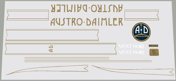 Austro-Damler Vent Noir decal set Sale