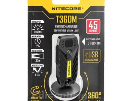 Nitecore T360M 45 Lumens USB Rechargeable LED Worklight with Magnetic Base  Includes Li-ion Battery Pack For Sale