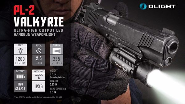 EdisonBright Olight PL-2 1200 lumen LED weapon pistol light (PL2) for Glock and more with USB reading light bundle Sale