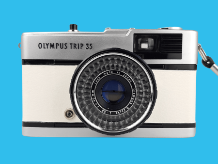 Olympus Trip 35 Custom White Leather Point and Shoot 35mm Film Camera Hot on Sale