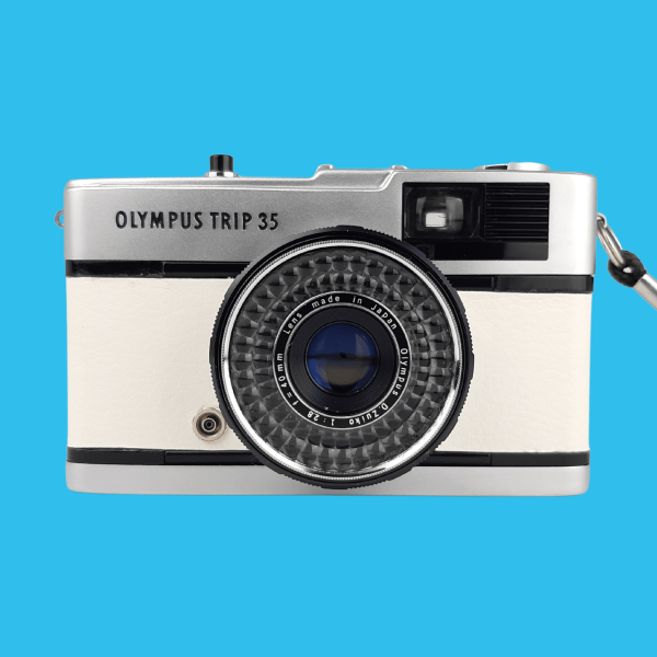 Olympus Trip 35 Custom White Leather Point and Shoot 35mm Film Camera Hot on Sale