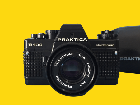 Praktica B 100 Electronic 35mm SLR Film Camera with Pentacton 50mm f 1.8 Lens Fashion