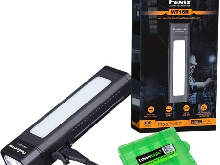 Fenix WT16R 300 Lumen rechargeable magnetic base Handheld flashlight worklight with battery and EdisonBright charging cable carrying case For Sale