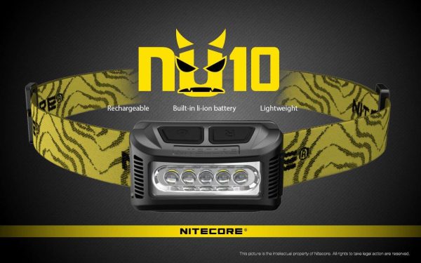 New Nitecore NU10 160 Lumens CREE LED USB rechargeable Work Headlamp w USB cable included Supply