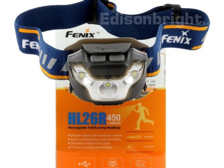 New Fenix HL26R 450 Lumens CREE LED rechargeable runners headlamp with On-Board battery Pack Fashion