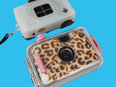 35mm Film Camera Bundle Reusable - Leopard Underwater And Lomography Four Lens Camera on Sale