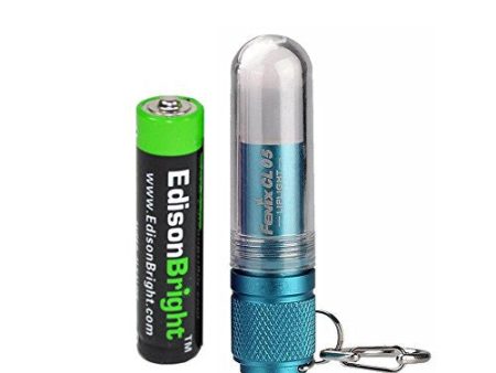 Fenix CL05 8 Lumen LipLight LED tri-color EDC light Emergency lamp (Blue body) with EdisonBright AAA battery bundle Fashion