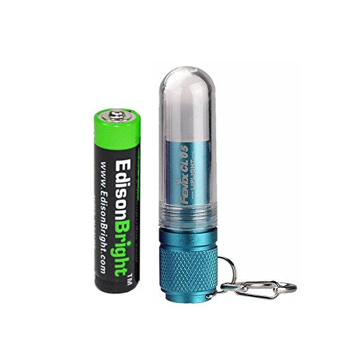 Fenix CL05 8 Lumen LipLight LED tri-color EDC light Emergency lamp (Blue body) with EdisonBright AAA battery bundle Fashion