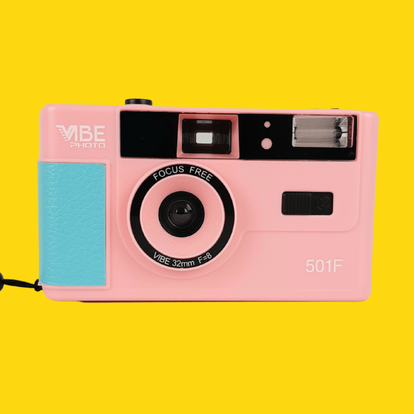 35mm Film Camera Bundle Reusable - Pink Vibe And Lomography Four Lens Camera on Sale