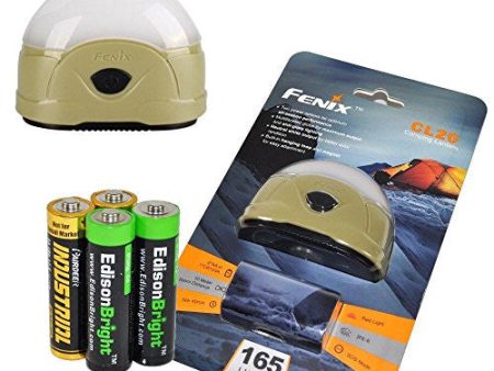 Fenix CL20 165 Lumen dedicated camping light with 2X EdisonBright AA Alkaline batteries For Sale