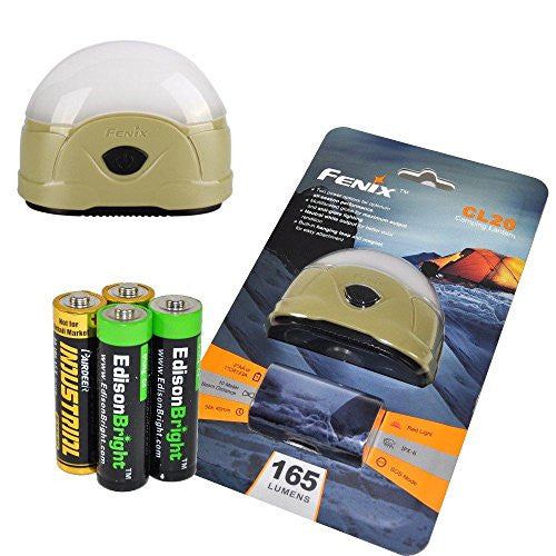 Fenix CL20 165 Lumen dedicated camping light with 2X EdisonBright AA Alkaline batteries For Sale