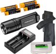 Fenix TK35UE V2 (TK35UEV2) 5000 Lumen LED Tactical Flashlight with 4 X Batteries, are-D2 Charger and EdisonBright Battery Carrying case Online now