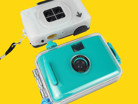 35mm Film Camera Bundle Reusable - Teal Underwater And Lomography Four Lens Camera Hot on Sale