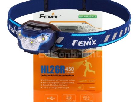 New Fenix HL26R 450 Lumens CREE LED rechargeable runners headlamp with On-Board battery Pack Supply