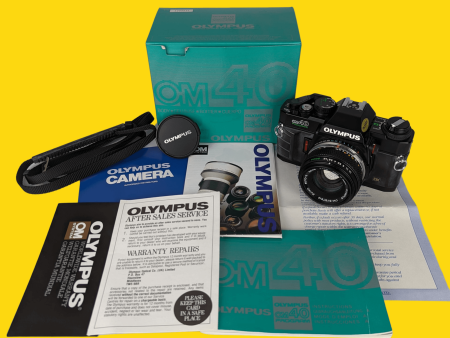 BRAND NEW - Olympus OM40 Program Black 35mm SLR Film Camera with Olympus Prime Lens Fashion