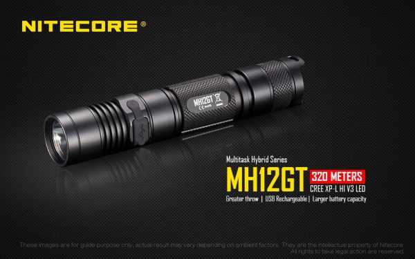 New Nitecore MH12GT 1000 Lumens CREE LED USB rechargeable Flashlight with 3400mAh 18650 battery included. Discount