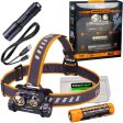 Fenix HM65R 1400 lumen dual beam LED Headlamp, high capacity rechargeable battery, E01 V2 mini flashlight with EdisonBright battery carry case gift bundle Online Hot Sale