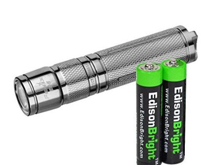 Fenix E05 Stainless Steel CREE XP-E2 85 Lumen LED keychain flashlight with two EdisonBright AAA alkaline batteries Hot on Sale