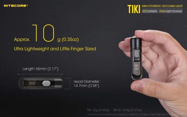 Nitecore TIKI LE 300 lumen micro USB rechargeable keychain flashlight police strobe with EdisonBright brand USB charging cable Hot on Sale