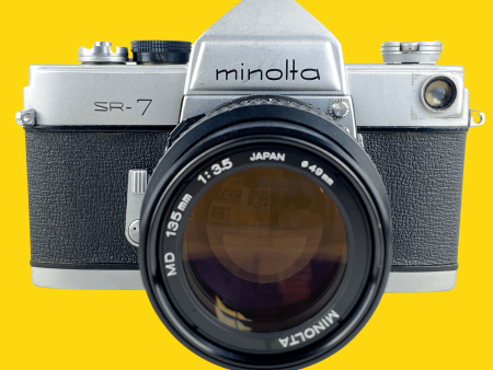 Minolta SR-7 SLR 35mm Film Camera with Minolta 135mm F3.5 Lens Supply