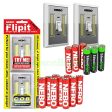 4 Pack Nebo Flipit 215 Lumen COB LED Magnetic Room Closet shed Light 6523 with 3 X EdisonBright AAA Alkaline Batteries Bundle Sale