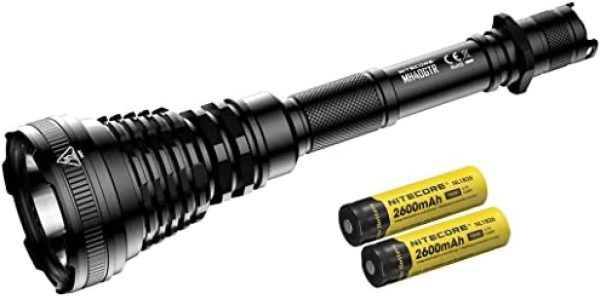 Nitecore Black MH40GTR 1200 Lumens CREE-XP HI V3 LED Ultra Long Range Duel-Fuel Hunting Flashlight with Two Li-ion 18650 rechargeable 2600mAh batteries. on Sale