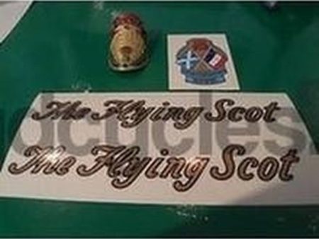 Vintage FLYING SCOT decals AND METAL HEAD BADGE Supply