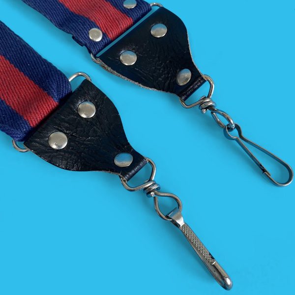 Vintage Red & Blue SLR Camera Strap For Sale