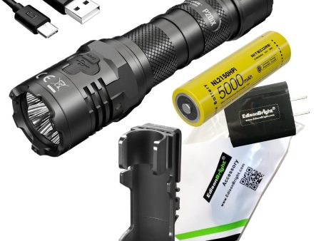 Nitecore P20iX 4000 Lumen USB Rechargeable Tactical Flashlight with EdisonBright Charging Adapter Hot on Sale